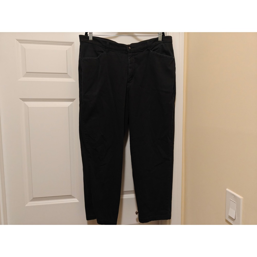 Lee Womens Black Straight Leg Trousers Pants 20W P 4851001 Cotton Stretch Petite